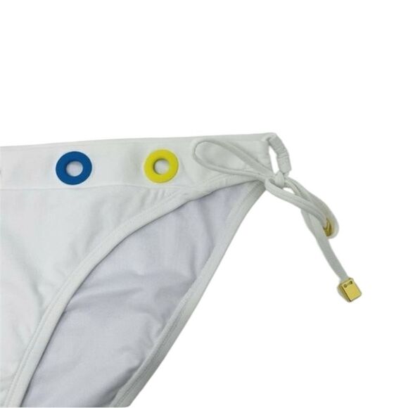Bleu Rod Beattie NWT Hole in One Side Tie Bikini Bottom in White Multi Size 12 - Picture 6 of 8